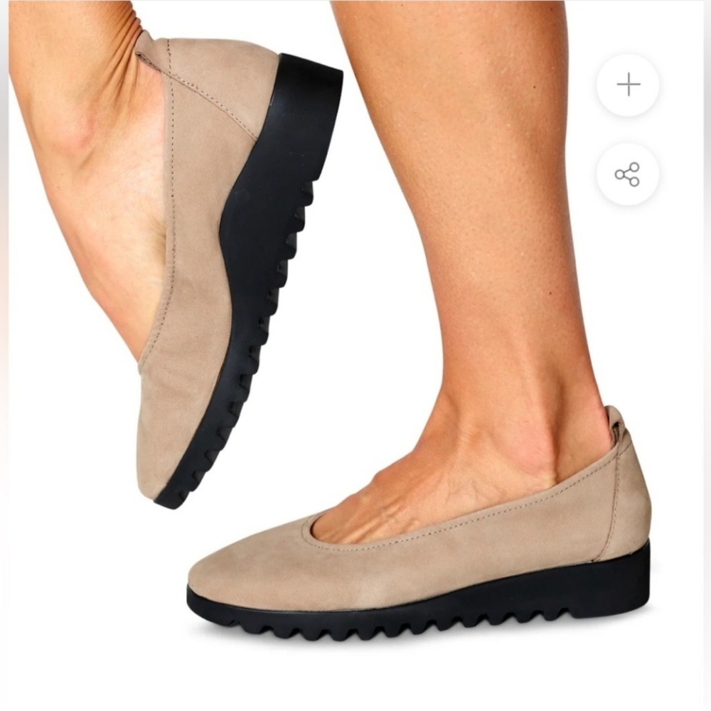 NEW AETREX Brianna Ballet Flat in Tan Beige‎ 39, US 8.5